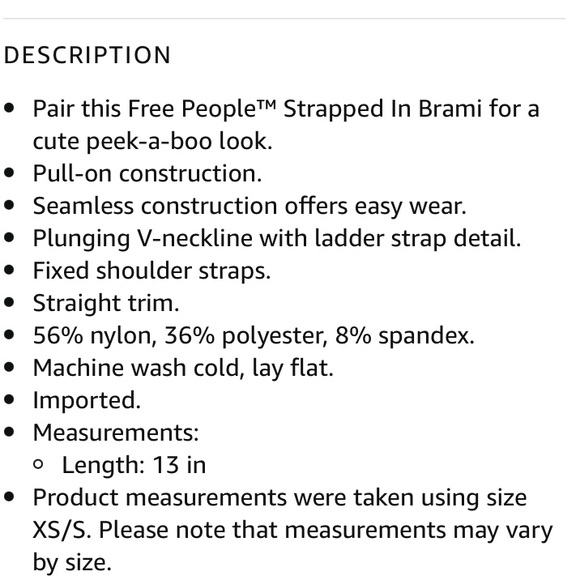 Free People brami cropped tank / bralette/ cami size M/L - Picture 5 of 7